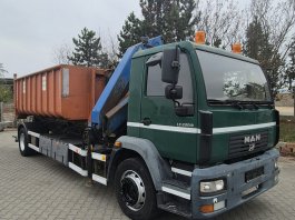 MAN LE 220 V6 B 4x2 Hákový nosič kontajnerů s hydraulickou rukou